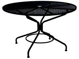 Maybe you would like to learn more about one of these? Woodard Mesh Wrought Iron Textured Black 48 Wide Round Table With Umbrella Hole Wr280137n 92