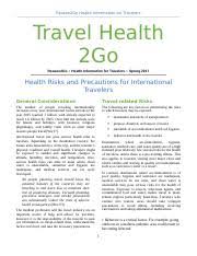 It seems like yoga is becoming more and more popular each year, with additional classes and studios opening up all over the country. Wd4 Travel Health 2go Docx Docx Travel Health 2go Reason2go U25cf Health Information For Travelers U25cf Spring 2017 Health Risks And Precautions For Course Hero