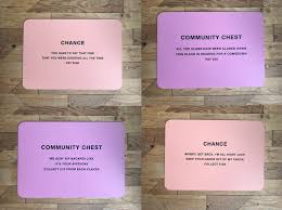 A play is considered any time a card is laid on the table (such as money into your bank, property cards on the table, action cards. Monopoly Chance Community Chest Cards Set Of 4 Subvertiser