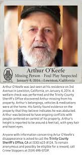 Support for Arthur O'Keefe's cold case in Trinity County