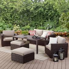 Better Homes Gardens Harbor City Patio Loveseat With Beige Cushions Walmart Com Patio Patio Furniture Outdoor Patio