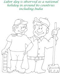 Labor day coloring pages worker with flag. Labor Day Printable Coloring Page For Kids 8
