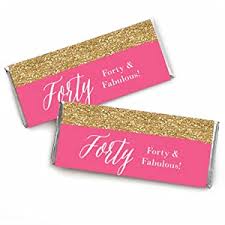 We did not find results for: Amazon Com Big Dot Of Happiness Chic 40th Birthday Pink And Gold Candy Bar Wrappers Birthday Party Favors Set Of 24 Kitchen Dining