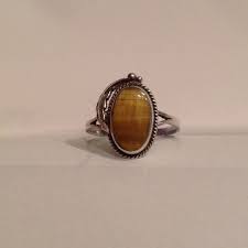 Vintage Sterling Tiger Eye Ring Vintage Jewellery Rings Vintage Sterling Rings Eye Ring
