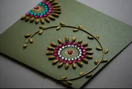 Handmade greeting card making easy craft making. Gorgeous Greeting Card Decorated Fully With Kundan Handmade Greeting Card Designs Handmade Diwali Greeting Cards Diwali Greeting Cards