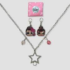 L O L Surprise Doll Charm Necklace Set Girls Jewelry Lol Pendants Star Mystery Mga Pretty Necklaces Girls Jewelry Necklace Set