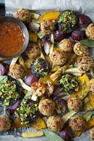 Vegan Roast Or Vegetarian With Cranberry Sage And Cashew Nut Stuffing Balls And Tomato Onion Gravy Nadia Lim Recipe Stuffing Balls Onion Gravy Recipes