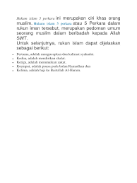 Mengucapkan dua kalimat syahadat 2. Hukum Islam 5 Perkara