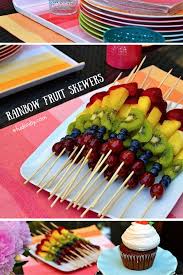 Rainbow Fruit Skewers Kebabs Delicious In Taste And Look Amazing Also A Great Activity For The Kids To Ta Rainbow Fruit Skewers Fruit Skewers Rainbow Fruit