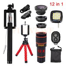 Universal Clips 12in1 12x Zoom Telephoto Lentes 3in1 Fish Eye Fisheye Lens Wide Angle Macro Lenses For Cell Phone Mobile Tripod Lensa Ponsel