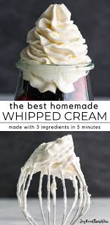 3 Ingredient Whipped Cream Homemade Whipped Cream Cream Recipes Recipes With Whipping Cream