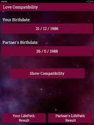 To do this, you need enter their dates of birth (your and your's parner) and click on the «calculate compatibility!» button.a special program will analyze the datas using the planet's positions at the birth dates and will give a brief. Calculate Love Compatibility By Numerology For Android Apk Download