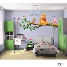 Idéal pour composer une décoration de chambre accueillante, cet accessoire de décoration fera grandir et rever les plus jeunes. Aokeshen Set 2pc New Winnie The Pooh Pvc Removable Reusable Wall Sticker Home Decor For Kids Nursery Chambre Enfant Decoration Chambre Enfant Winnie L Ourson