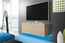 298 likes · 36 talking about this. Lana Meuble Tv Suspendu Table Basse Tv Banc Tv De Salon 100 Cm Aspect Bois De Chene De Sonoma Avec La Led Bleue