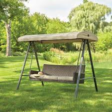 Plaistow 3 Person Wicker Outdoor Swing With Canopy With Images Outdoor Swing With Canopy Outdoor Swing Patio Swing