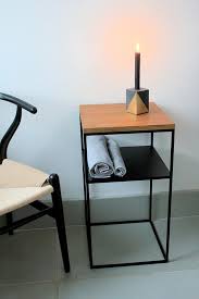 Etsy Minimalist Side Table Wood Concrete Top Accent Table Bedside Minimalist Side Table Minimalist Furniture Minimalist Home Decor
