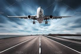 Airplane And Road With Motion Blur Effect Best Flights Motion Blur Sunset Landscape