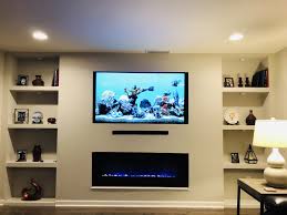 Love This Look Of My New Built In Wall Unit With Tv Over Fireplace My Tv Looks Like A Bui Feature Wall Living Room Built In Wall Units Built In Tv