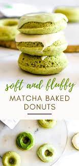 Matcha Baked Donuts With Cream Cheese Glaze Baking Ginger Recipe Dessert Recipes Easy Best Dessert Recipes Christmas Recipes Appetizers
