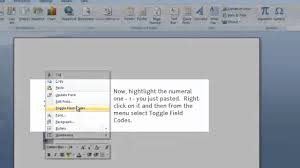 Sequencing Numbers In Ms Word 2007 2010 Youtube
