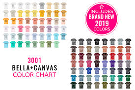 Bella Canvas 3001 Mockup Color Chart