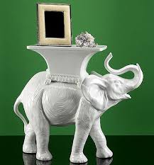 Hazelnut New Orleans Ceramic Elephant Elephant Art Table