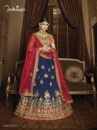 Royal Blue And Orange Color Combination Melbourne Silk Fabric Lehenga Choli Lehenga Choli Raw Silk Lehenga Silk Lehenga