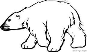 The ice can be pale pink. Simple Realistic Polar Bear Coloring Page Coloringall