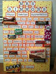Just have the poster printed, mount it on a foam board, then adhere the candy in the spaces provided. Pin By Jennifer Passey On It S A Gift Homemade Birthday Gifts Teacher Birthday School Teacher Gifts