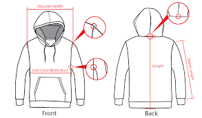 Size Chart Of Pullover Hoodies Each Design And Uniform