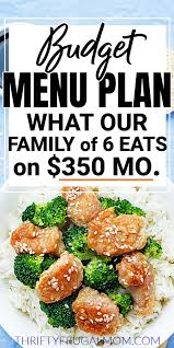 350 Month Budget Menu Plan For Our Family Of 6 Menu 50 Quick Family Meals Dinner Recipes Easy Quick Dinner Menu Planning