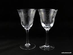 Lenox Crystal Castle Garden Etch Water Or Wine Glasses Etsy Etched Wine Glasses Lenox Crystal Crystal Castle