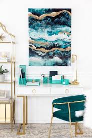 Pin By Linda Fox On Office Teal Rooms Gold Office Decor Desk Organizer Set