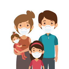 Apakah anda mencari gambar masker png atau vektor? Parents With Children Using Face Mask 1881032 Vector Art At Vecteezy