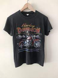 Vintage Rare 1980s Harley Davidson Motorcycles Heritage Etsy Shirts Black Tshirt Davidson