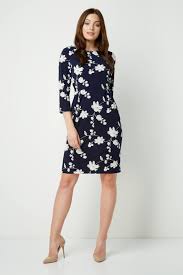 Shop blue floral heels at target.com. Floral Print Dress In Navy Roman Originals Uk