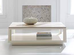 Made of reclaimed wood and metal. Caracole Classic Brown Figured Ash Grey Maple Almost White 50 Wide Square Coffee Table Caccla019409