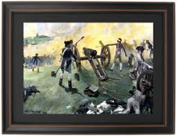 Framed American Artillery in Action at the Battle of Monmouth by Hugh  Ditzler