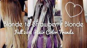 All those delicious chocolatey tones, the vivid reds, and creamy golden hues, plus the burnt blonde hair is always in and these soft, creamy shades are beautiful. Blonde To Strawberry Blonde Hair Transformation Fall 2018 Hair Color Trends Youtube