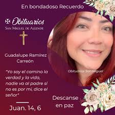 ⚜️🤍🄾🄱🄸🅃🅄🄰🅁🄸🄾🅂✞ 🅂🄰🄽 🪽🄼🄸🄶🅄🄴🄻⚜️🤍 Ante la imposibilidad  de hacerlo personalmente comunicamos el doloroso retorno a la casa del  Padre eterno a nuestra hermana en Cristo: ⚜️𝓖𝓾𝓪𝓭𝓪𝓵𝓾𝓹𝓮  𝓡𝓪𝓶𝓲́𝓻𝓮𝔃 𝓒𝓪𝓻𝓻𝓮𝓸𝓷 ...