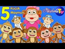 Bes Kucuk Maymun Five Little Monkeys Turkce Bebek Sarkilari Cocuk Sarkilari Adisebaba Sarkilar Maymunlar Bebek
