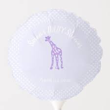 Lavender Retro Look Baby Shower Purple Giraffe Balloon Baby Shower Ideas Party Babies N Baby Shower Purple Baby Shower Balloons Baby Shower Table Decorations
