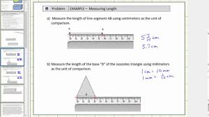 1 mm is equal to 0.1 centimeters: Determine Lengths In Centimeters Millimeters And Inches Youtube