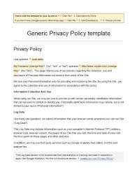 Use our gdpr privacy policy template as a guide about what your own privacy policy should look like. 50 Best Privacy Policy Templates With Gdpr Templatearchive