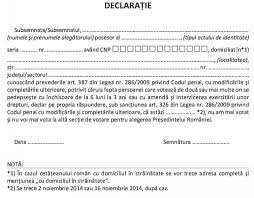 Alegeri 2014 Descarca Declaratia Pe Propria Raspundere Pentru Votantii Din Diaspora
