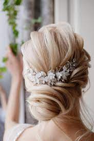 Bridal Wedding Hair Comb Silver Bridal Flower Headband Etsy Short Wedding Hair Wedding Hairstyles Bridal Wedding Hair