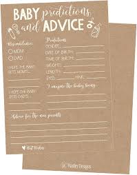Look no further than our baby shower idea gallery. Buy 50 Rustic Advice And Prediction Cards For Baby Shower Game New Mom Dad Card Or Mommy Daddy To Be For Girl Or Boy Babies New Parent Message Advice Book