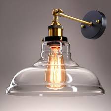 4.8 out of 5 stars. Home Garden Lamps Lighting Ceiling Fans Vintage Retro Industrial Barn Wall Lamp Sconce Light Glass Lampshade Metal Arm