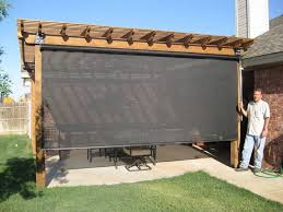 Patio Shade Ideas Black Curtain Roller Blind For Garden Shade Hc9da Jpg 800 600 Patio Shade Patio Enclosures Backyard Patio