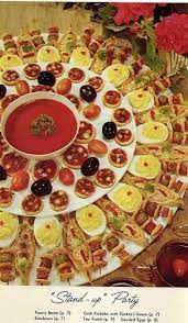 You don't have to use crustini, bruscetta or sliced bread or crackers or whatever you like is fine. Just A Few Nibbles For A Stand Up Party 70s Dinner Party 70s Party Food Retro Recipes